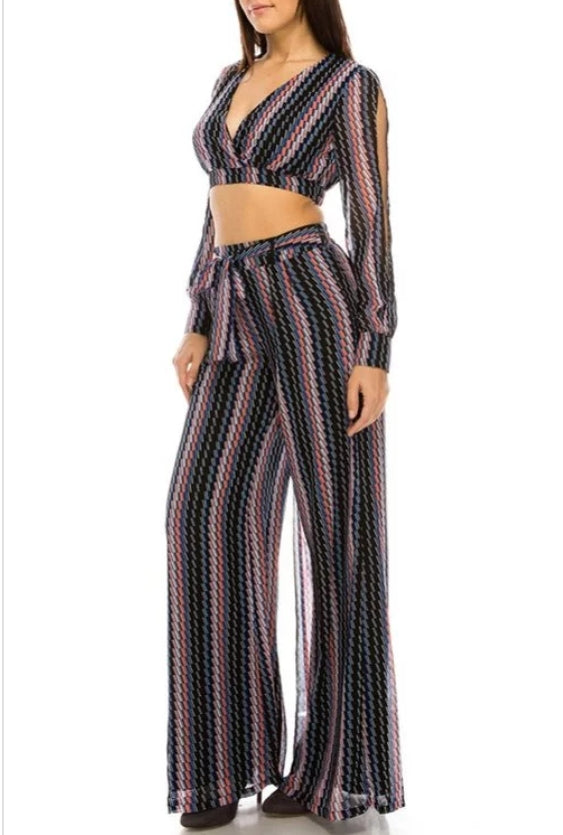 havanna nights palazzo pants & crop top set