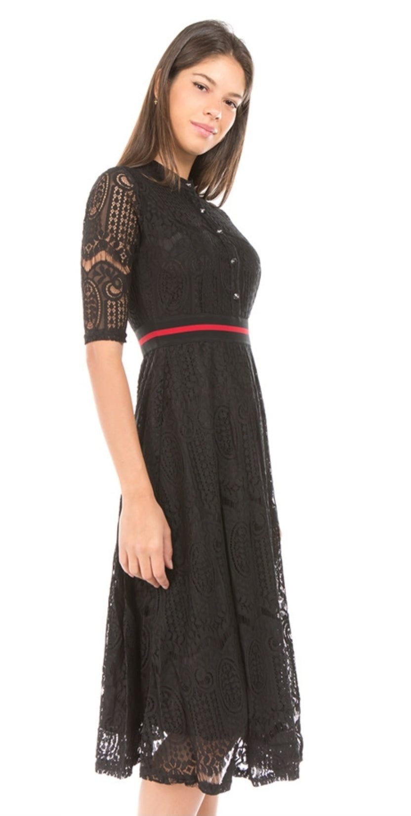 lace me up flare dress