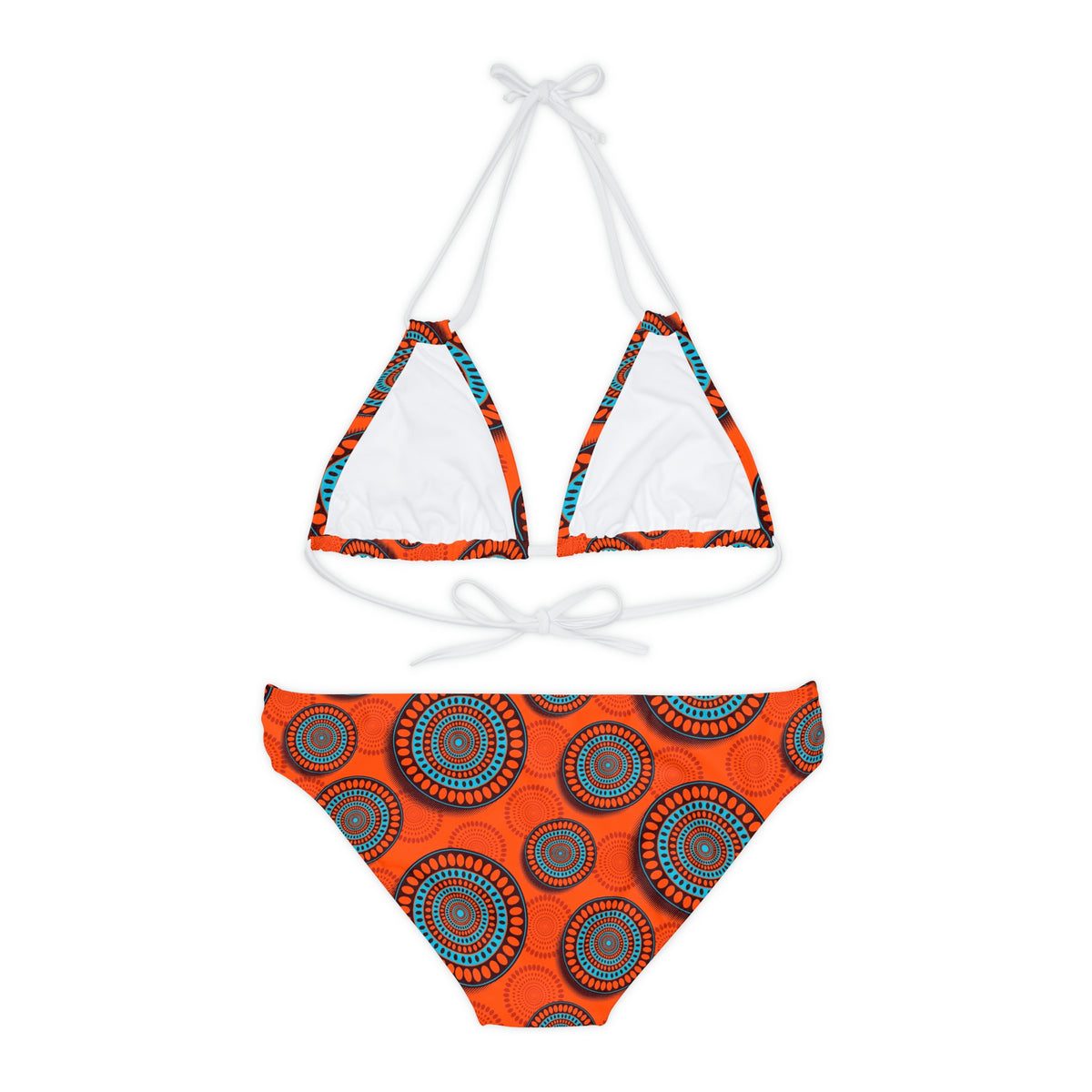 Conjunto de Biquíni com Estampa Africana e Tiras