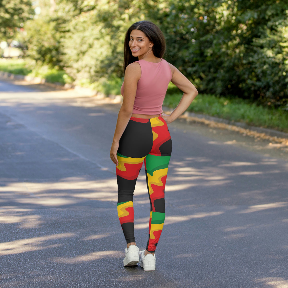Rasta Print Women's Spandex Leggings