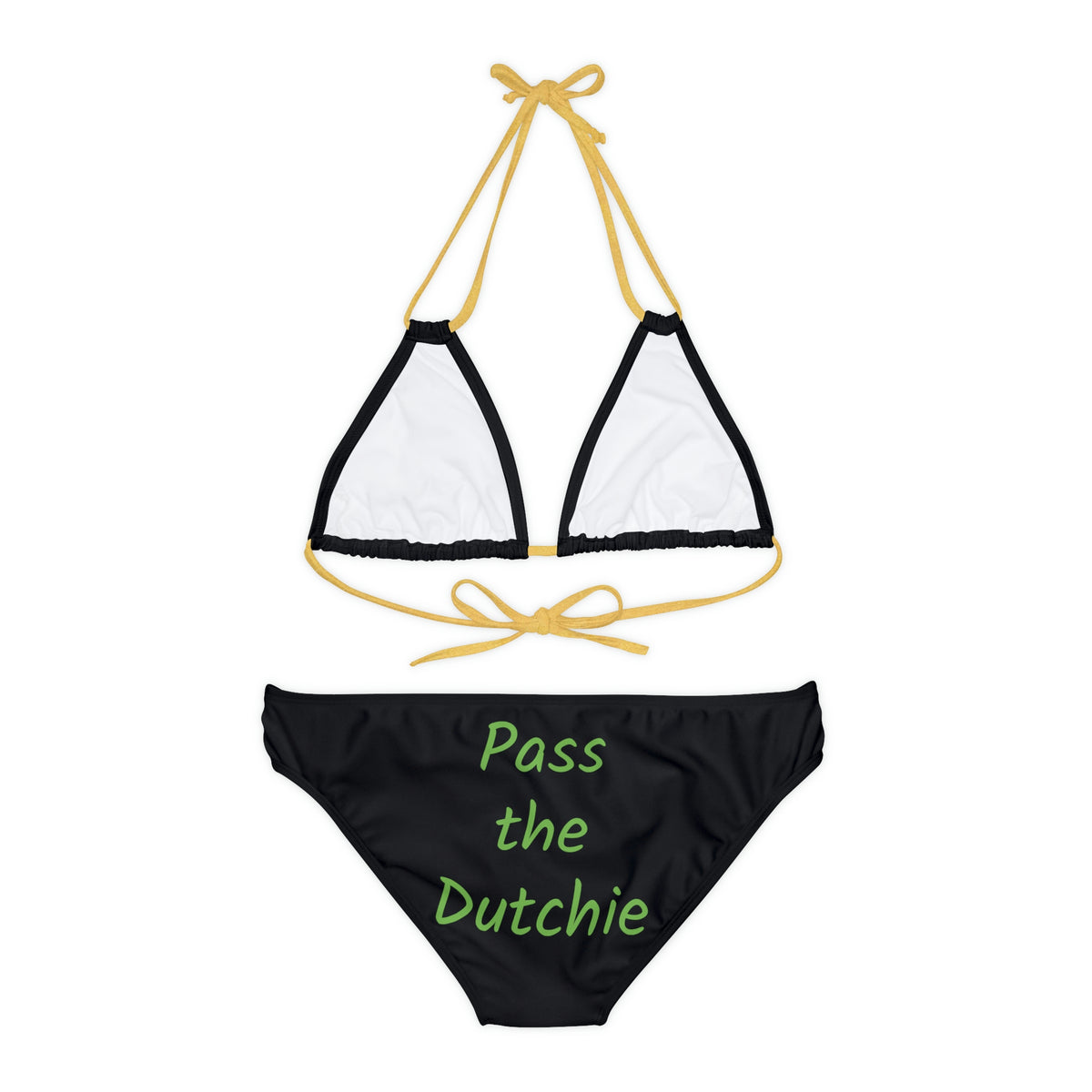 Rasta Reggae Lyric Graphic Print Strappy Bikini Set