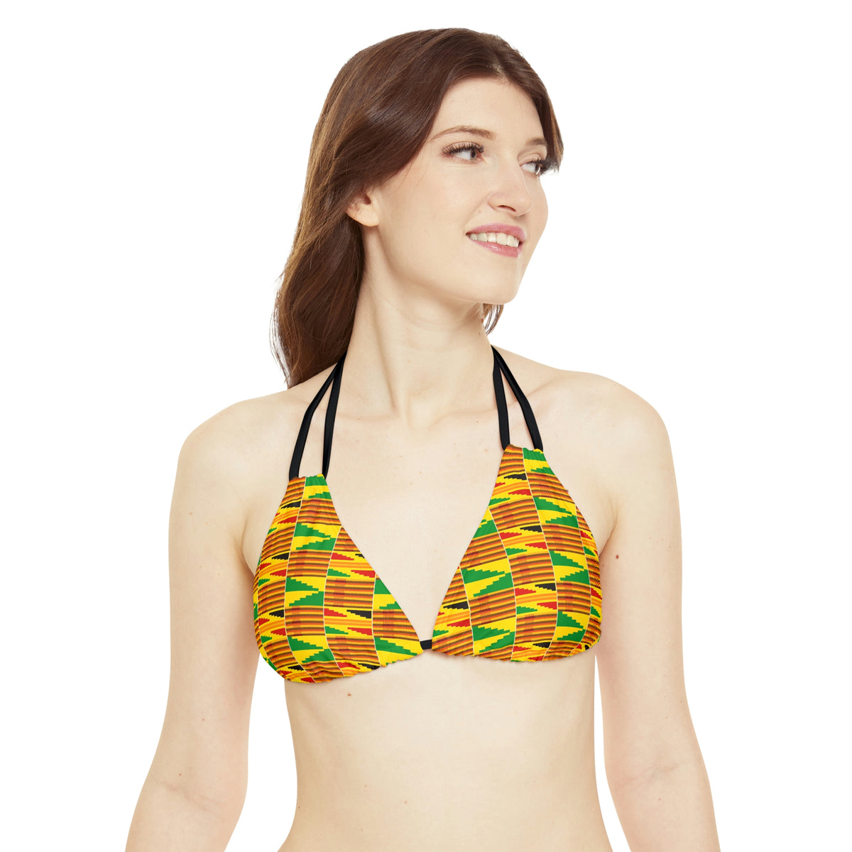 Kente Print Strappy Bikini Set