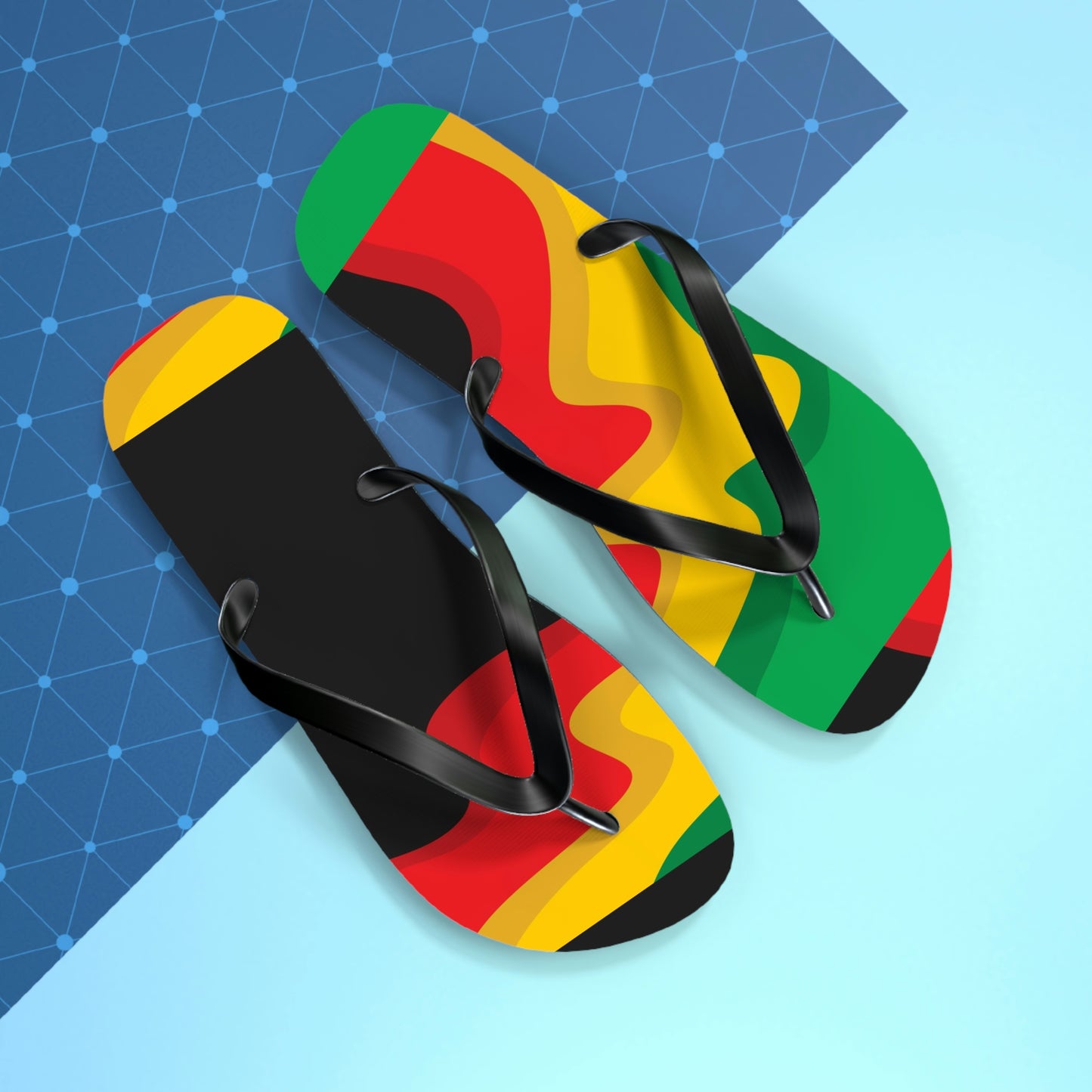 Rasta Print Flip Flops