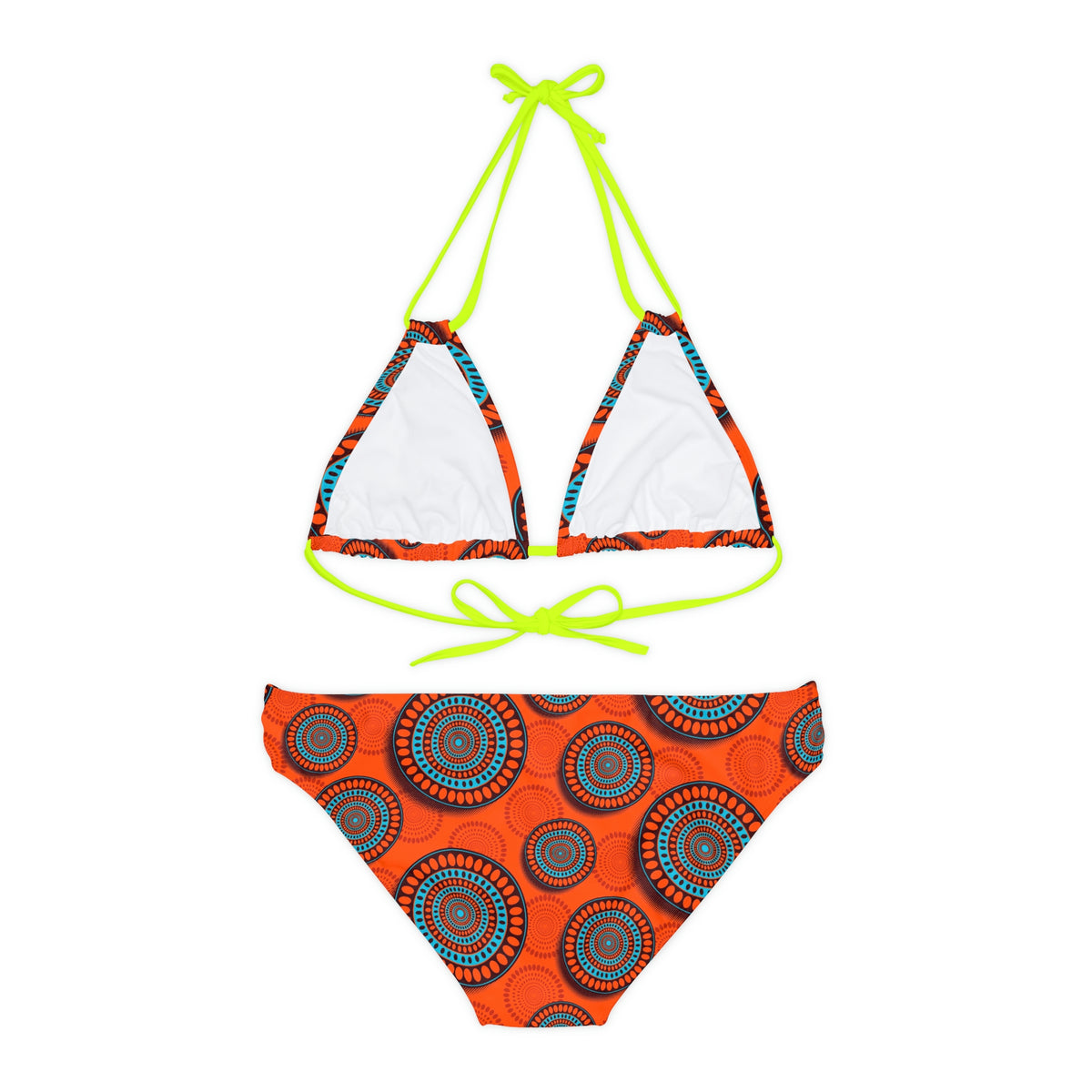 Conjunto de Biquíni com Estampa Africana e Tiras