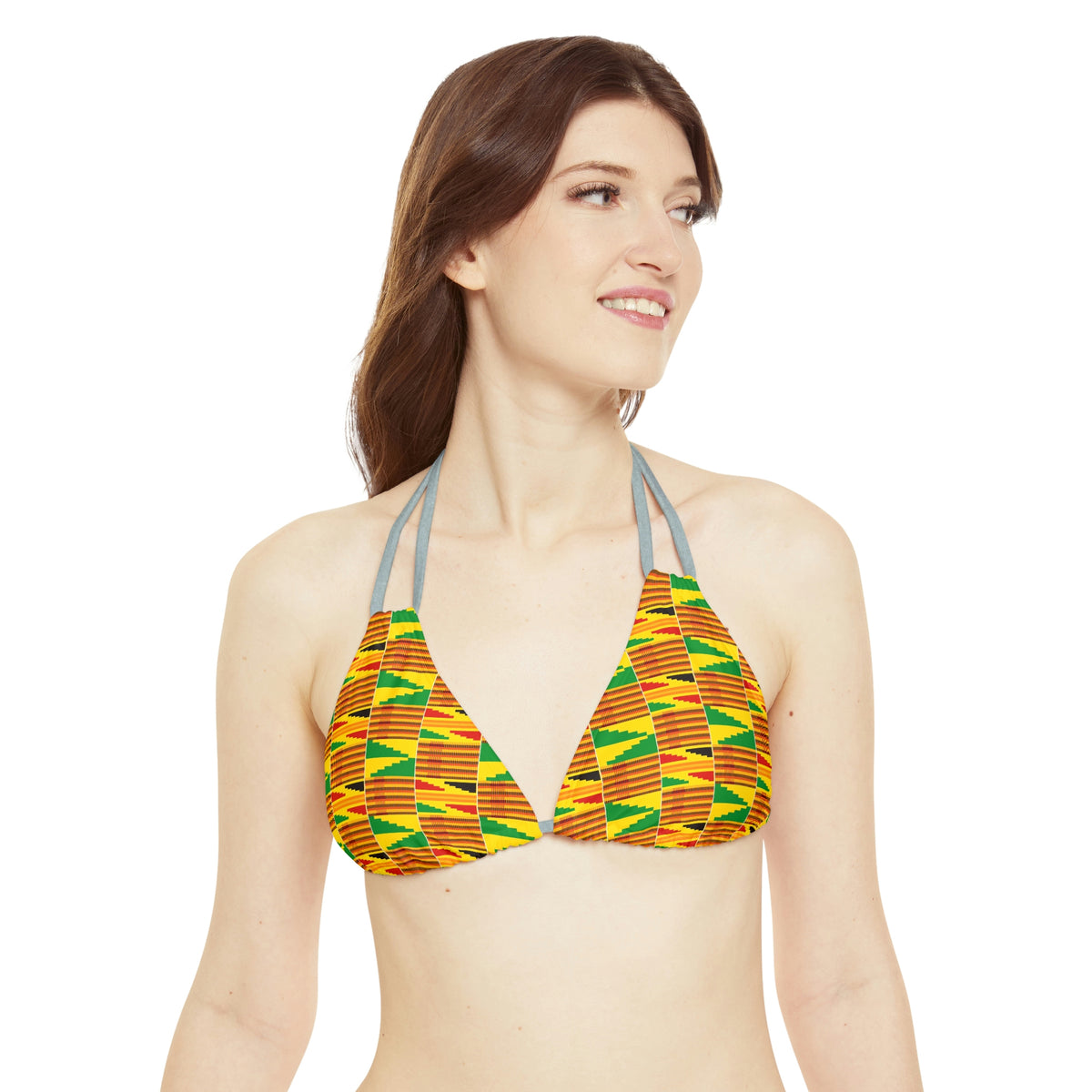 Kente Print Strappy Bikini Set