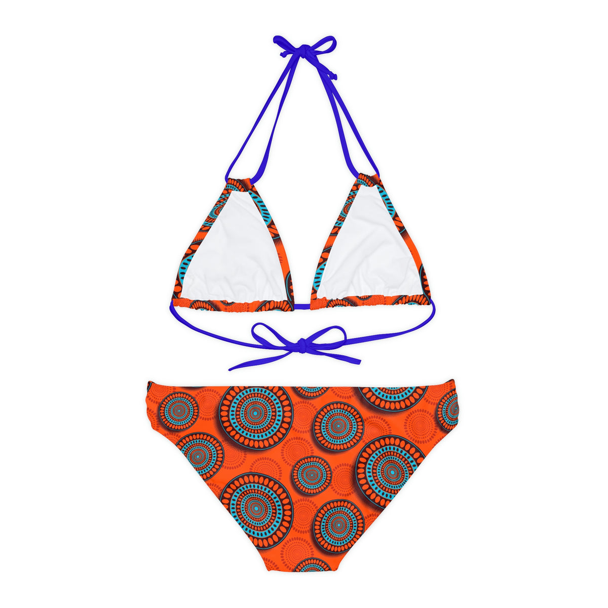 Conjunto de Biquíni com Estampa Africana e Tiras