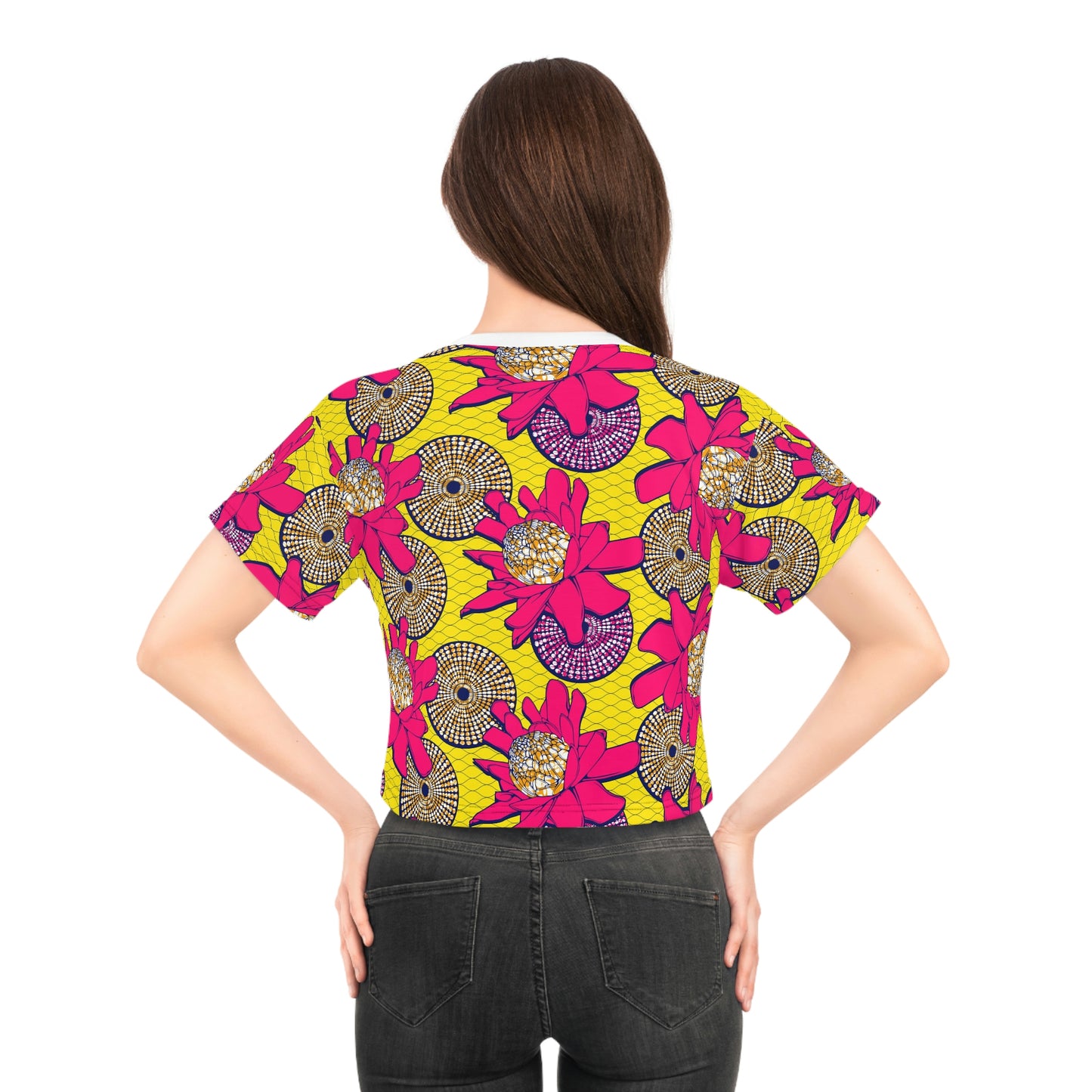 African Flower Print Cropped Top