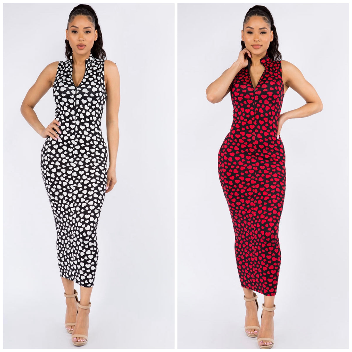 heart cutout midi dress