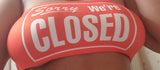 “Sorry We're Closed" Sleepwear Snack Booty Shorts & Tube Top Set