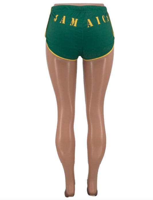 “jamaica” word print mini shorts (pre-order)