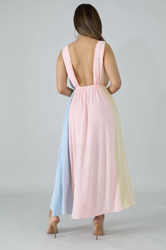 cotton candy flare dress