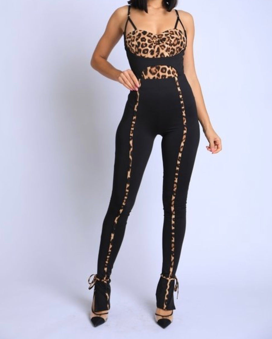leopard print bodysuit & leggings set