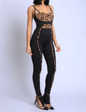leopard print bodysuit & leggings set