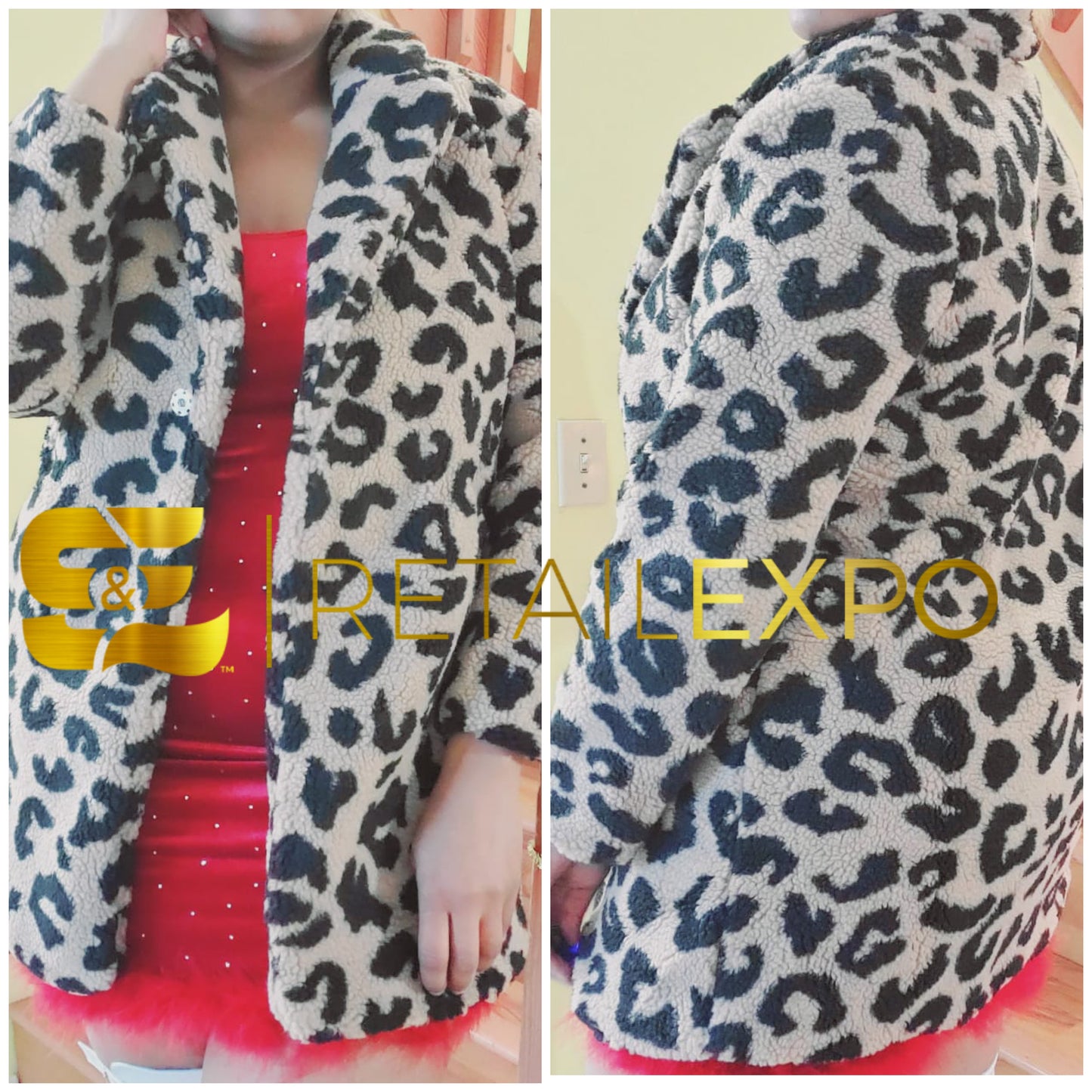 leopard print sherpa coat