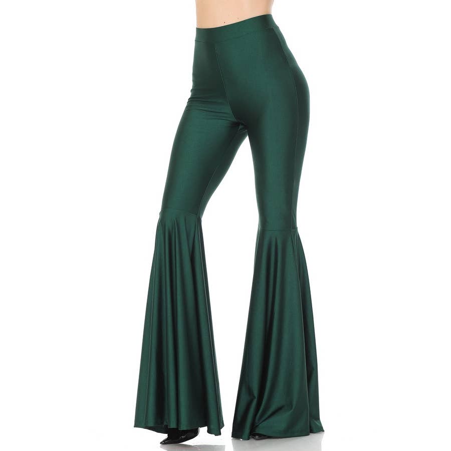 sexy & sleek metallic bell bottom pants