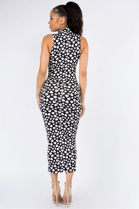 heart cutout midi dress