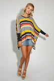 MULTI ENGINEERING STRIPE PRINT JERSEY OVERSIZE BOX- 2 COLORS