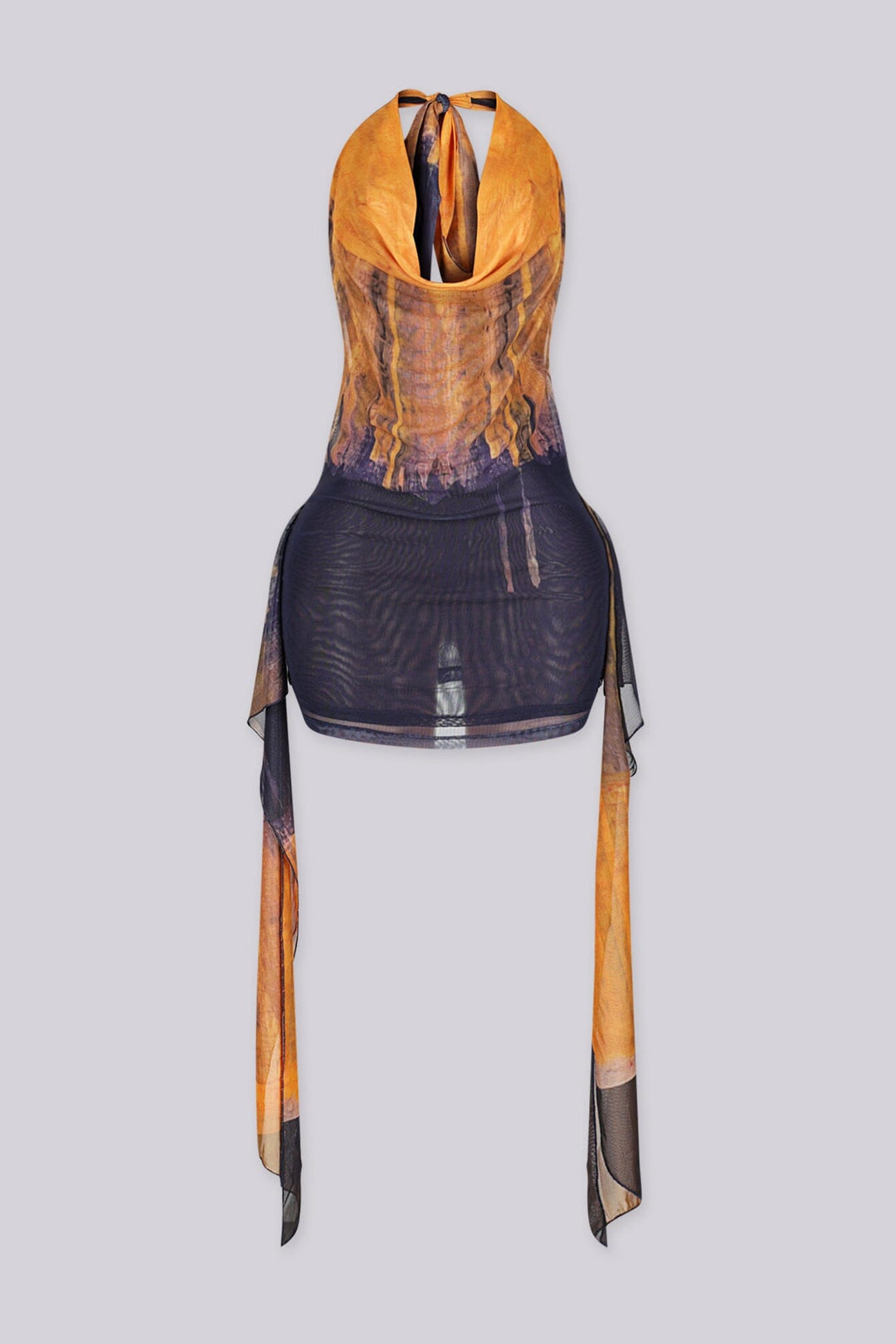 Cascading Sunset Mini Dress 2-Way Wear