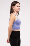 Washed Ribbed Cropped V-Neck Tank Top-4 Colors