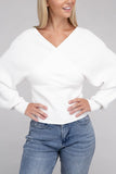 Viscose Cross Wrap Pullover Sweater Top- 4 Colors