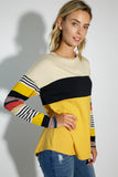 MULTI ENGINEERING STRIPE AND SOLID MIXED TOP-2 COLORS