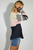 MULTI ENGINEERING STRIPE AND SOLID MIXED TOP-2 COLORS
