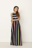Multi Striped Maxi Dress w/ Hidden Pocket-2 Colors