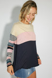 MULTI ENGINEERING STRIPE AND SOLID MIXED TOP-2 COLORS