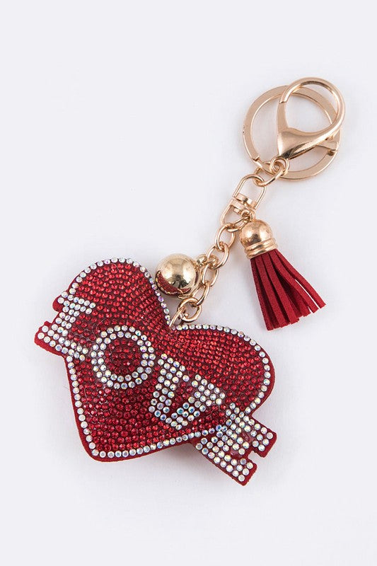 LOVE Crystal Heart Key Chain
