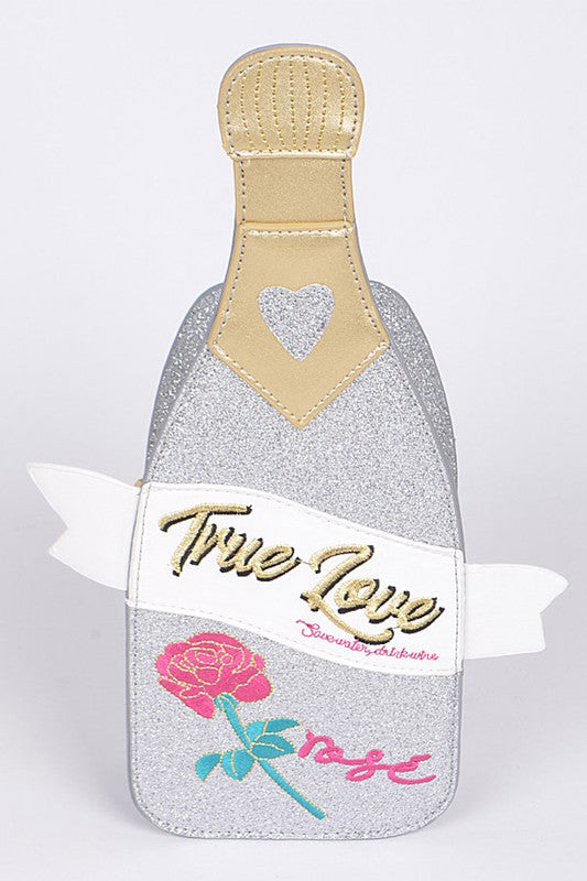 True Love Champaign Bottle Iconic Swing Bag- 2 Colors