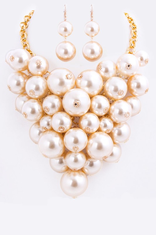 Mix Pearls Statement Necklace Set- 6 Colors