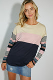 MULTI ENGINEERING STRIPE AND SOLID MIXED TOP-2 COLORS