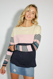 MULTI ENGINEERING STRIPE AND SOLID MIXED TOP-2 COLORS