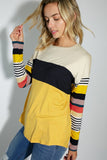 MULTI ENGINEERING STRIPE AND SOLID MIXED TOP-2 COLORS