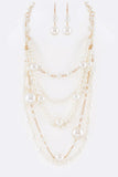 Mix Pearl Statement Layer Necklace Set-2 Colors