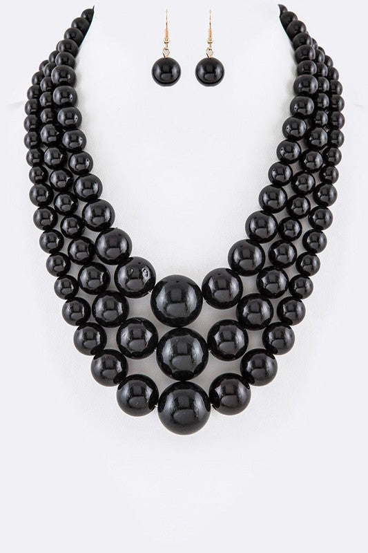 Mix Pearl Layer Statement Necklace Set-12 Colors