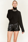 Plus Size Mock Neck Wide Sleeves Top-2 Colors