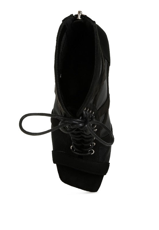 Anarki Mesh Lace-Up Ankle Boots- 2 Colors