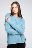 Ribbed Brushed Melange Hacci Sweater with a Pocket-5 Colors