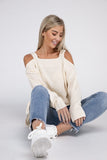 Ivory Off The  Shoulder Sweater