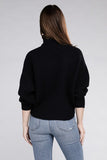 Viscose Dolman Sleeve Turtleneck Sweater Top- 5 Colors