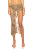 CROCHET SKIRT WITH TINSELS COVER UP-3 COLORS