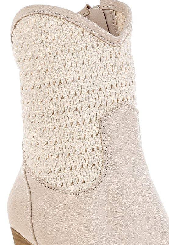 Bimmy Woven Pointy Western Boots- 2 Colors