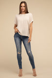 Dolman Short Sleeve Jacquard Sweater Top- 3 Colors