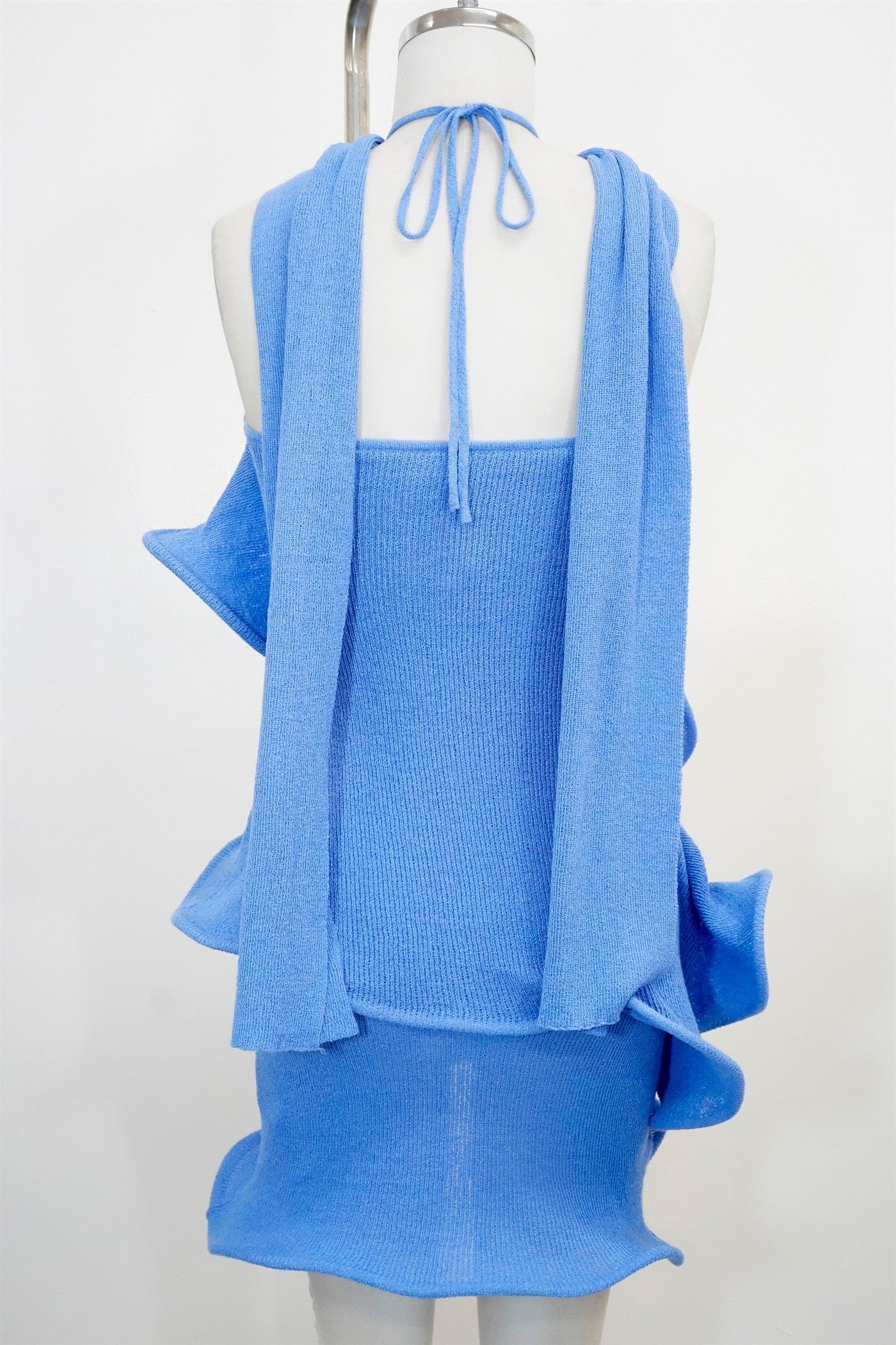 Knit Ruffle Halter Mini Dress- Multiple Colors