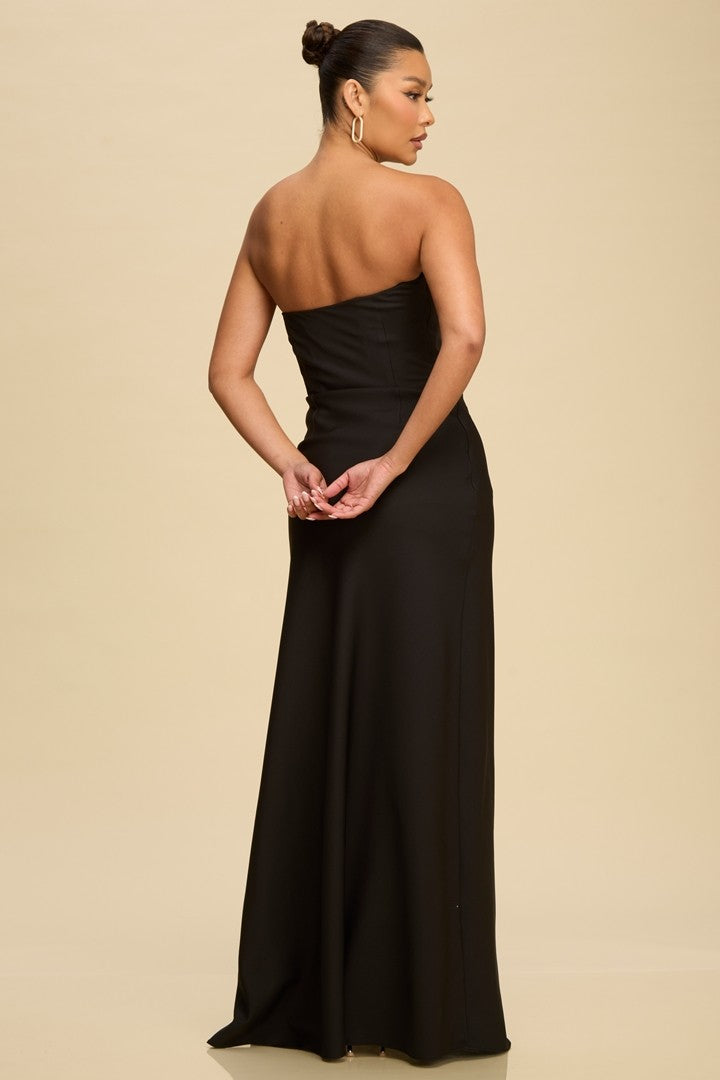 Sculptural Wave Dress- Black/Ivory