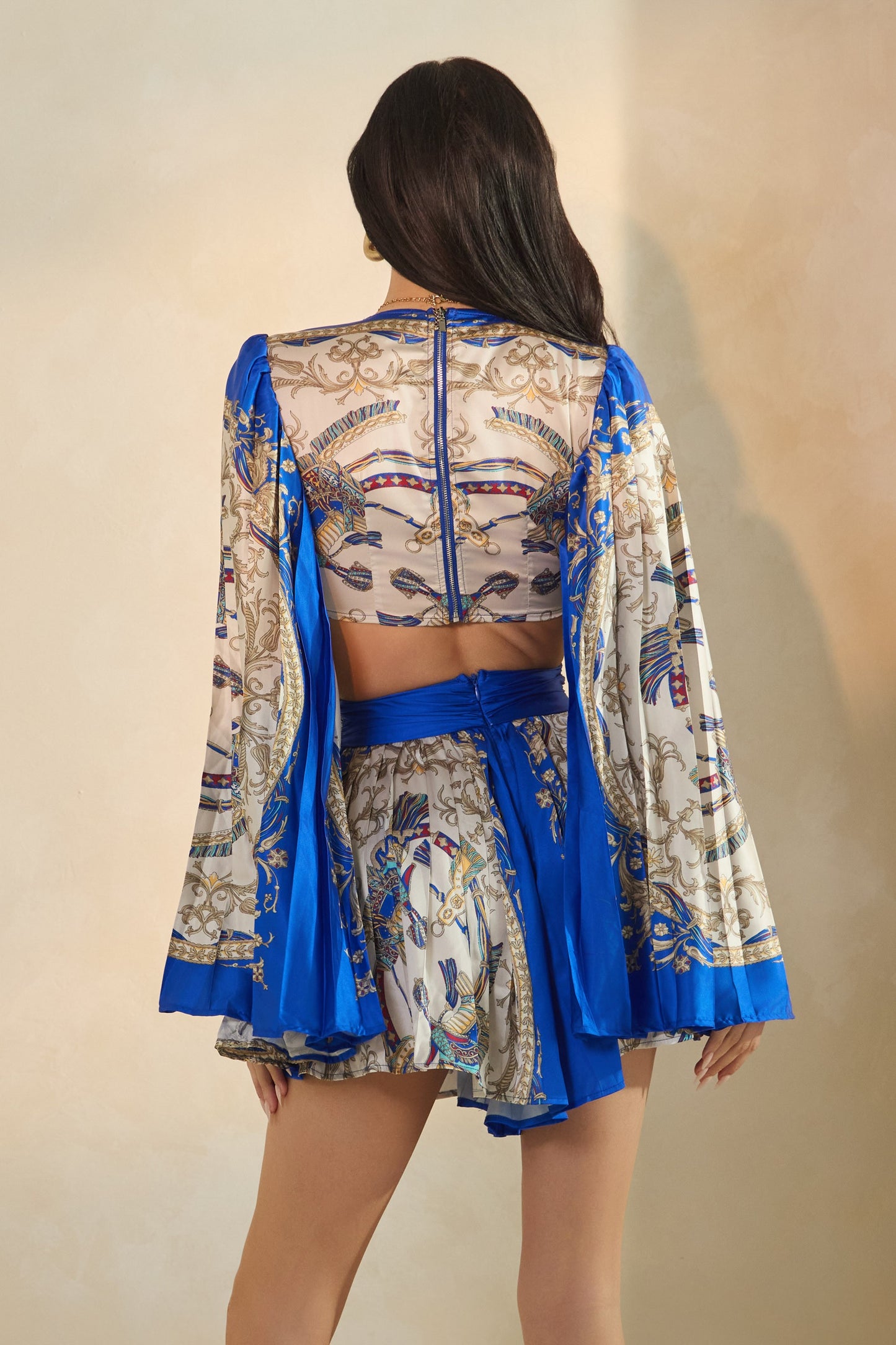 Hopeless Romantic Batwing Sleeve Romper- Blue