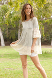 Lace Ruffle Sleeve Tiered Tunic- 2 Colors