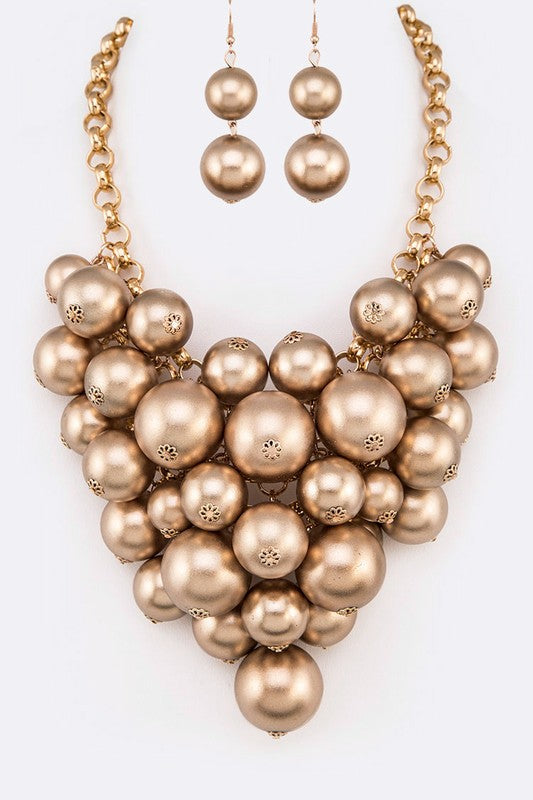 Mix Pearls Statement Necklace Set- 6 Colors