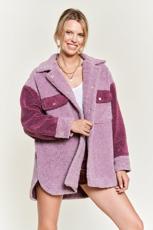Colorblock Sherpa Jacket -2 Colors